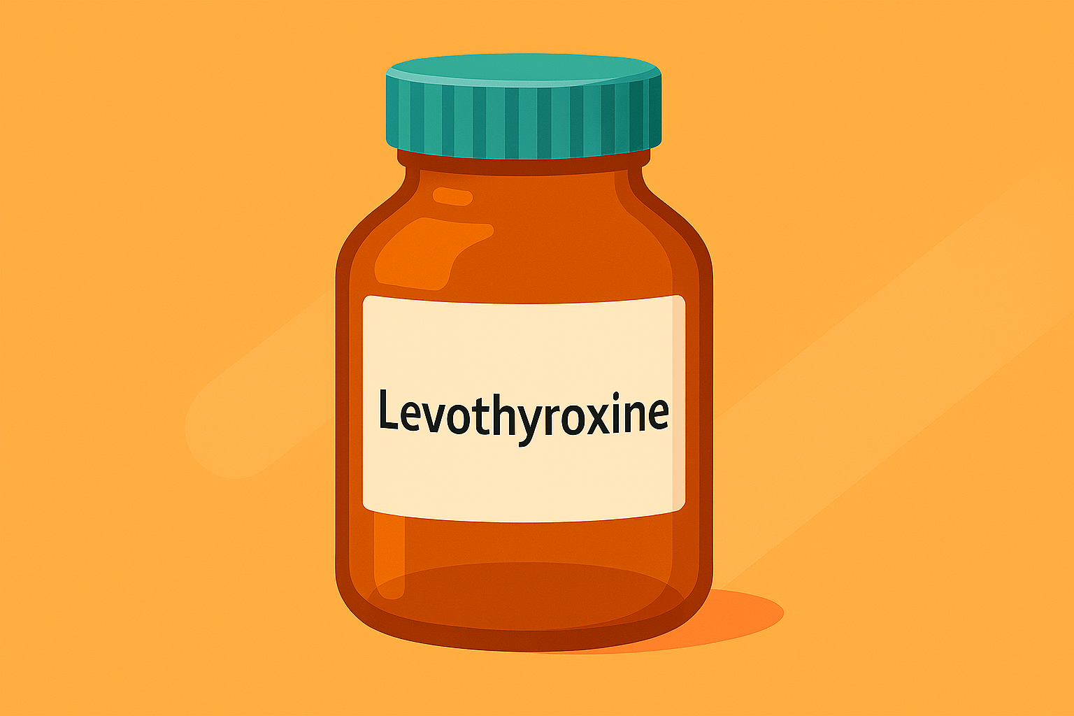 Illustratie van een medicatiepotje met levothyroxine.