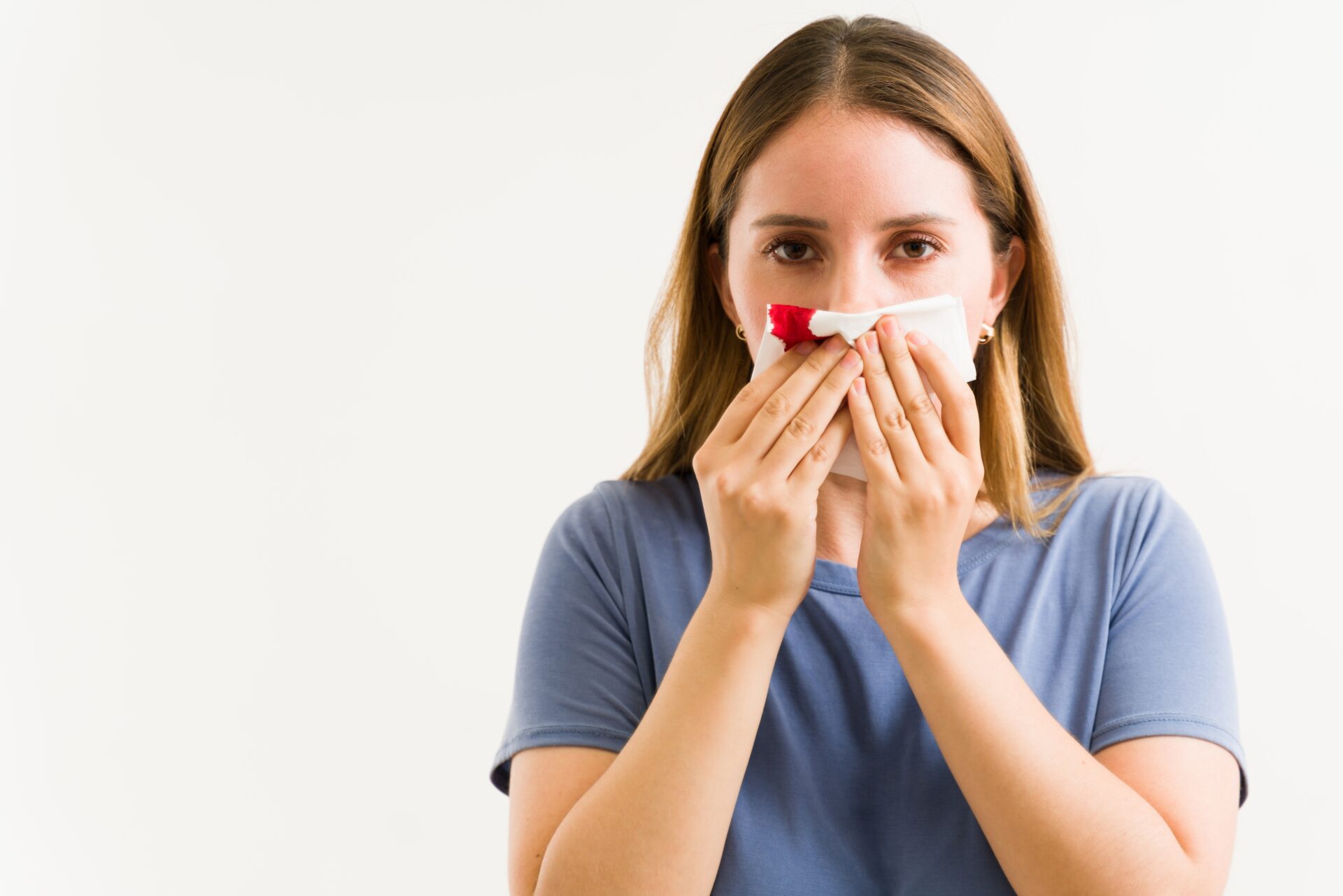 patiënte met bloedneus vanwege trombocytopenie