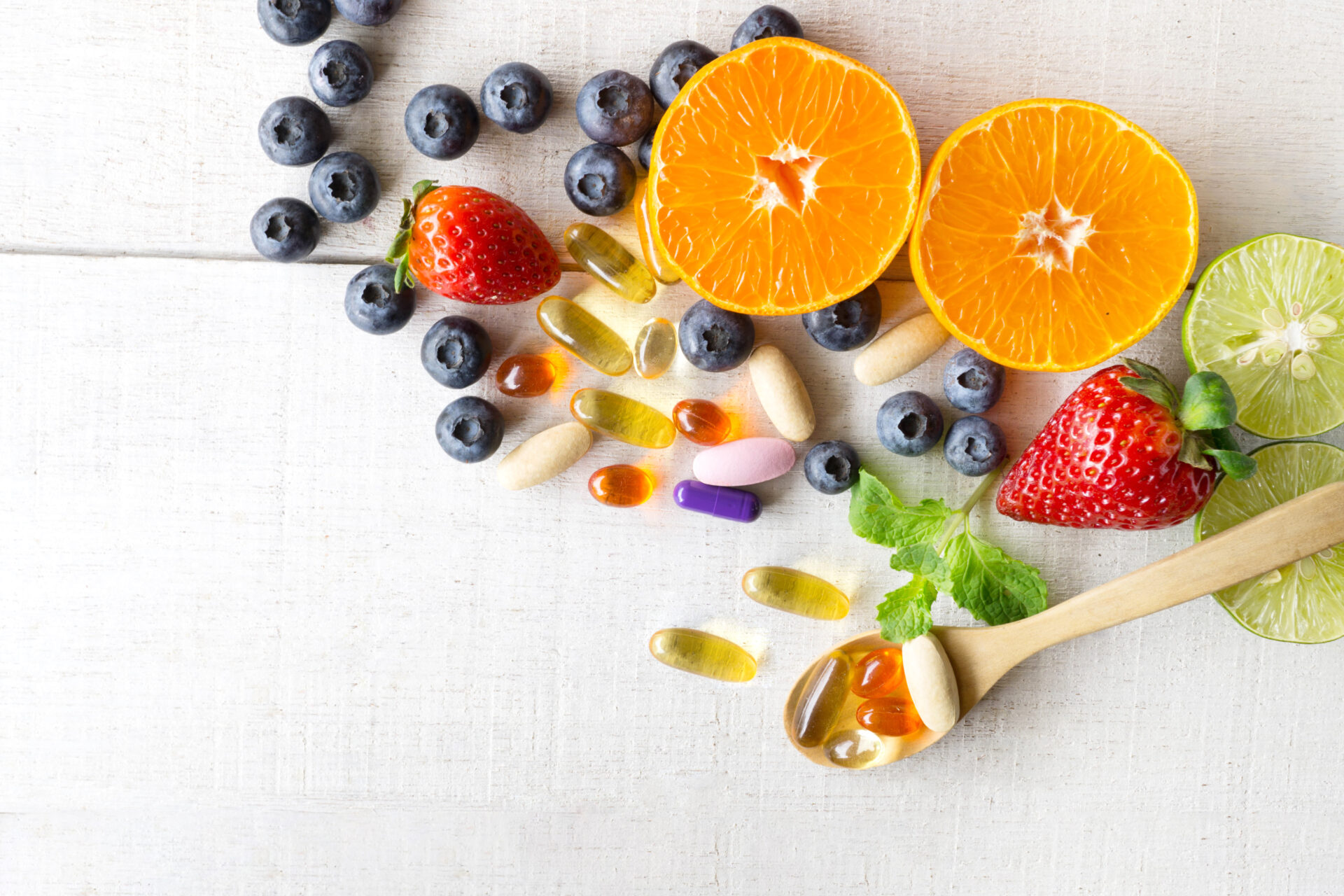 Vitaminesupplementen en fruit
